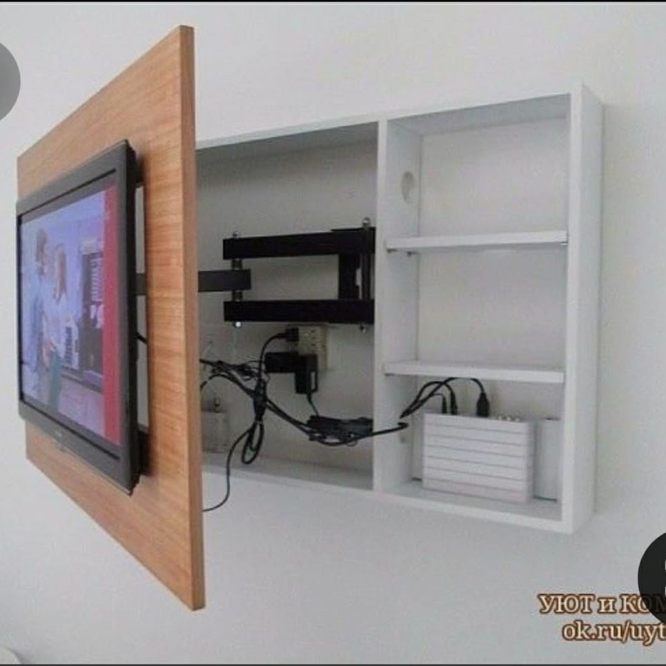 Wall-mounted TV panel with storage